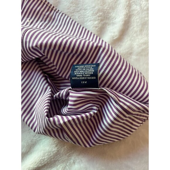 Faconnable Womens Purple White Striped Long-Sleeve Button-Down Shirt Size 4 - Picture 8 of 9